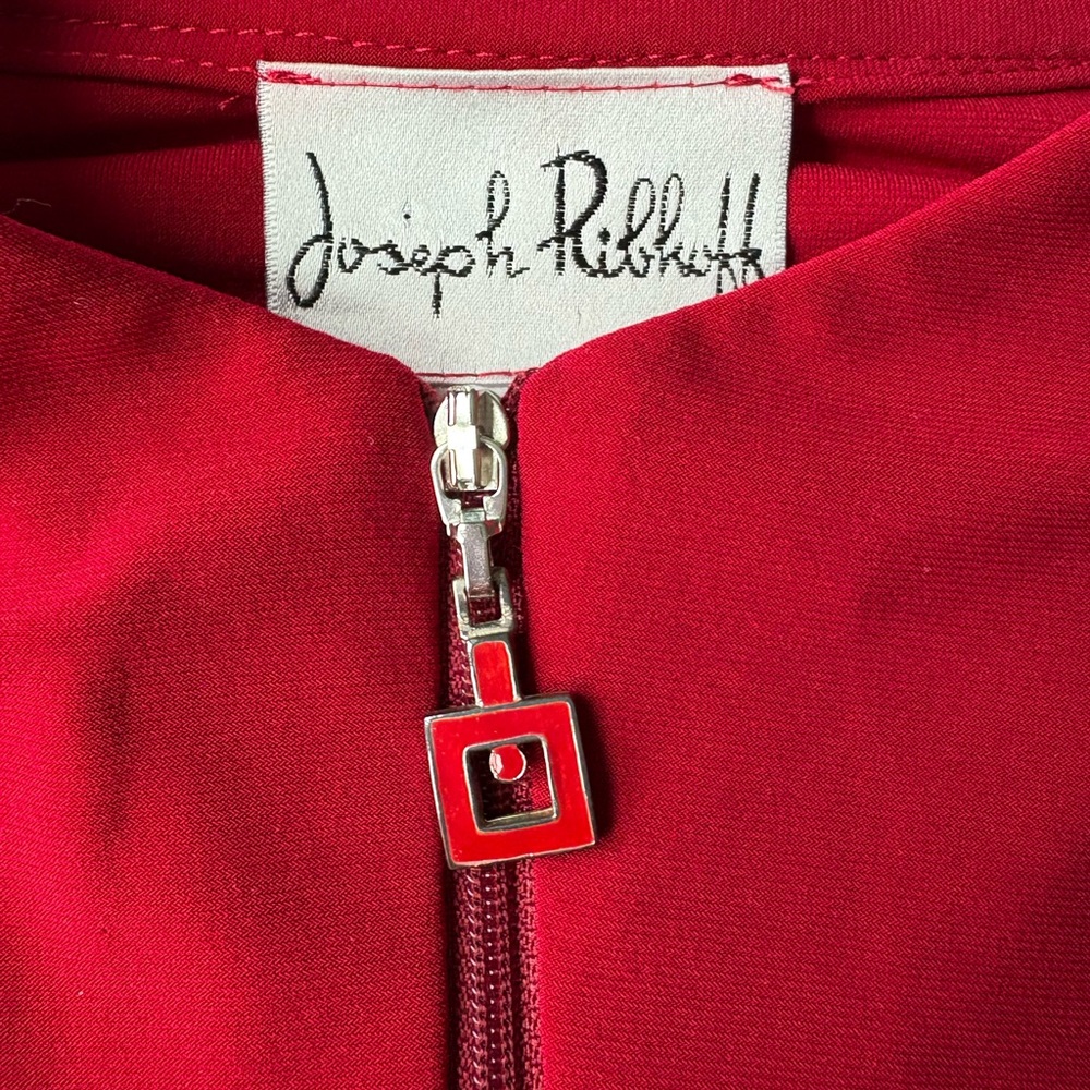 Joseph Ribkoff Vibrant Red Zip-Up Top - Picture 3 of 6